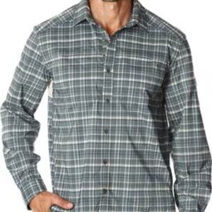 REI Sahara Tech Plaid Shirt Men XXL Vented Button Up Long Sleeve UPF 50 Travel